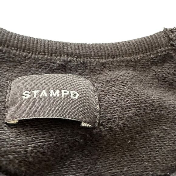 STAMPD men’s Short Sleeve Pullover Sweatshirt heavy knit crew black medium - Picture 5 of 11